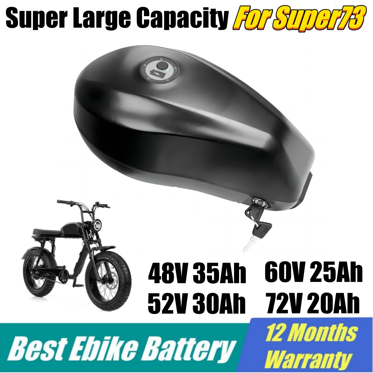60V 30Ah 21700 Battery Pack - Wymiana baterii do roweru elektrycznego Super73,