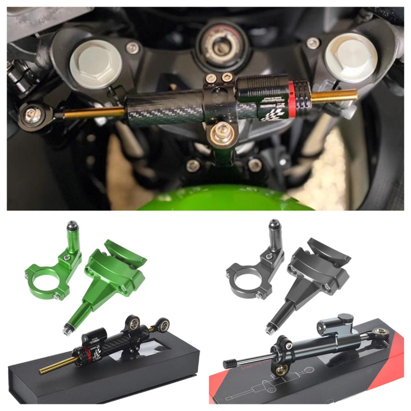 Do Kawasaki 500 2024 - Uchwyt  – Steering Damper Stabilizer Kit Cnc recenzja i cena