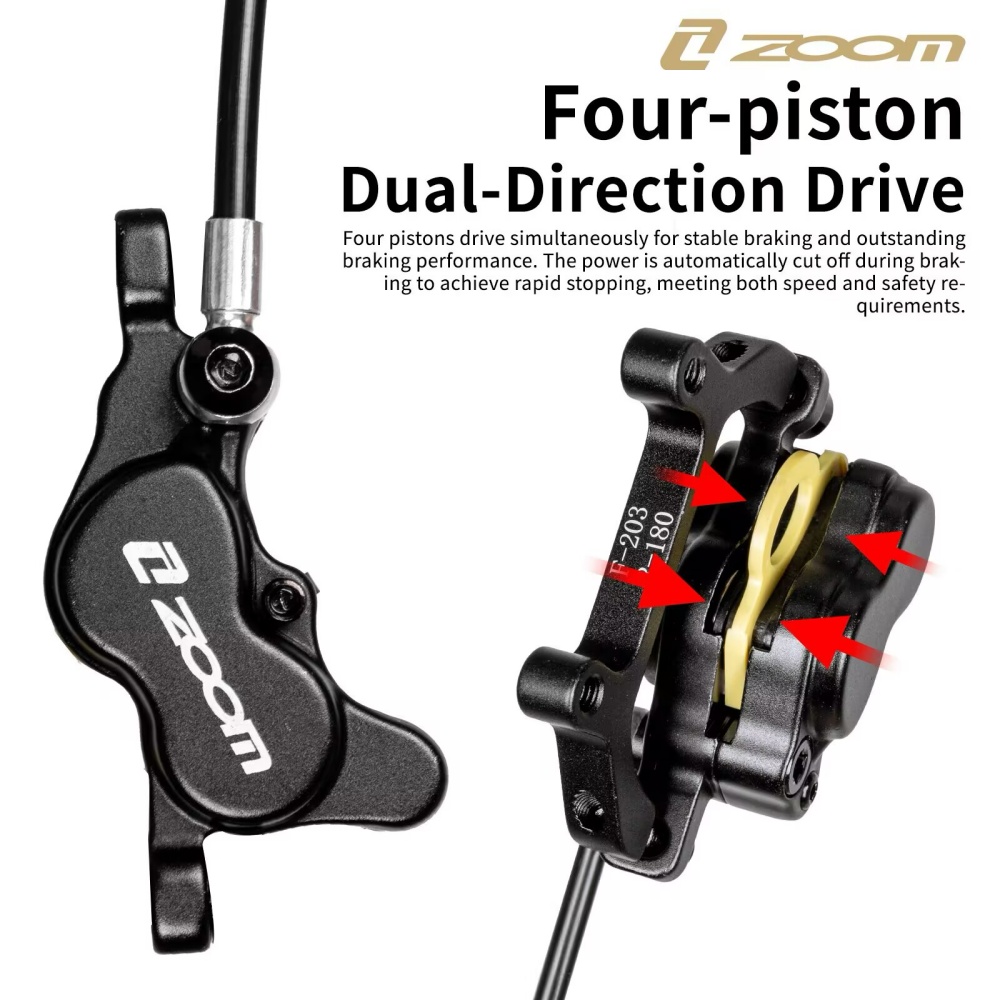 Zestaw 4-tłokowych hydrauliczn – Zoom Hydraulic Brake 4 Piston E-Scooter recenzja i cena